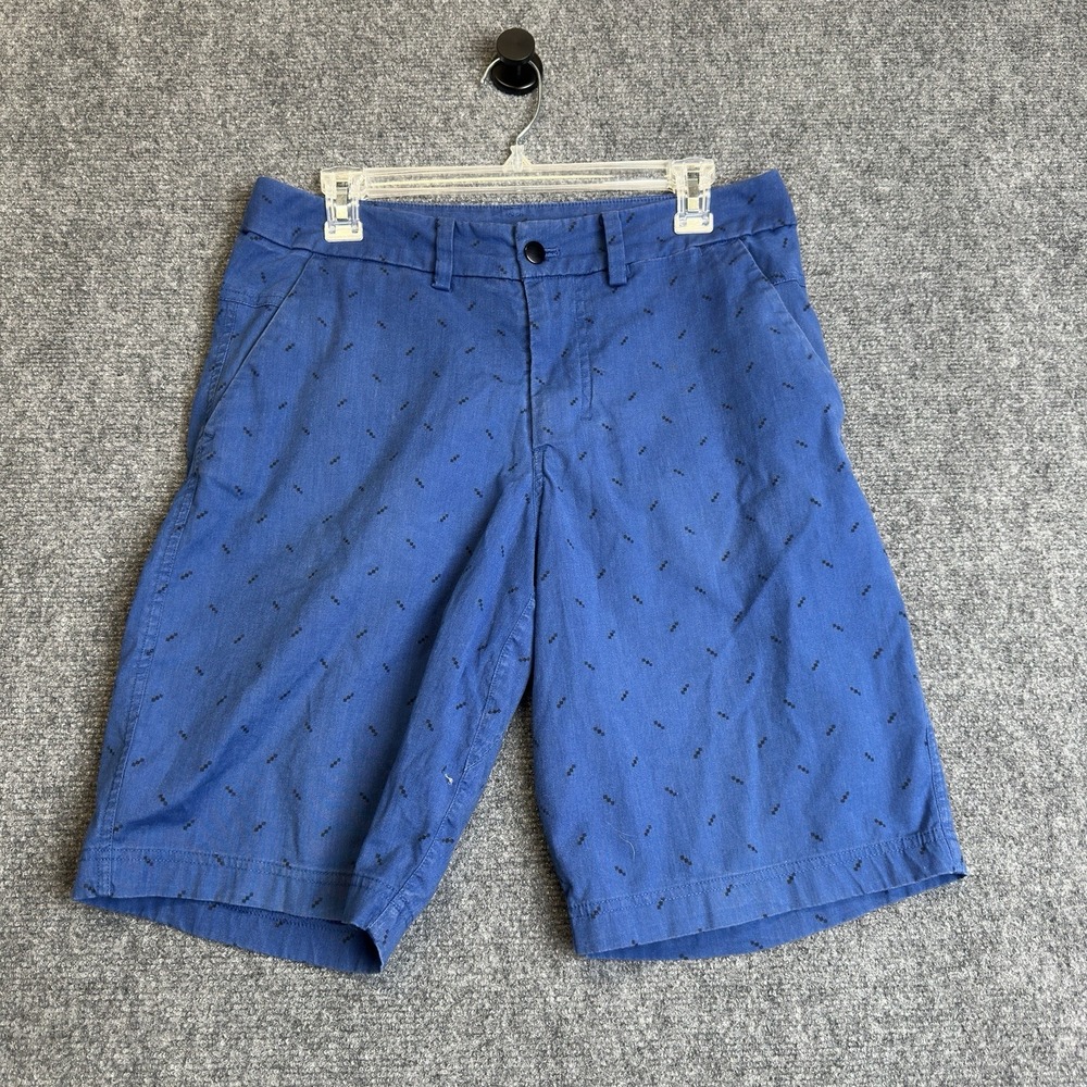 Lululeon Shorts Mens 30 Blue Geometric 11" Inseam Golf Chino Flat Front Casual